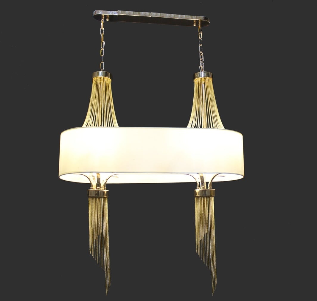 >Modern Design Rectangular Shape Fabric Shade Chandelier For Living Room and Dining Room By Luxuryshing 
